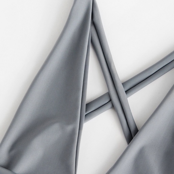 Gray Cross Back Bow Monokini - Picture 2 of 3